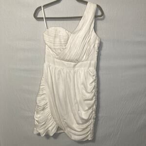 H&M White One Shoulder Dress 10 Minimalist Coastal Cocktail